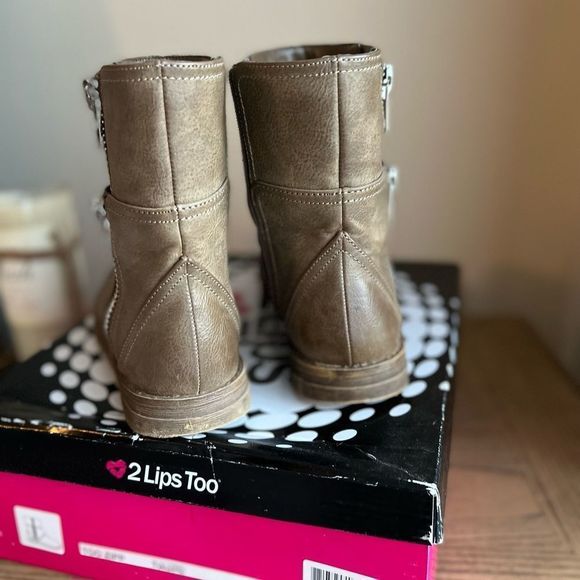 Taupe Combat Boots   - Picture 4 of 6